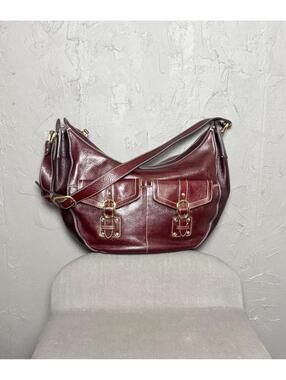 2000's Burgundy Leather Hobo Purse from Etienne Aigner Luxe Oxblood Shoulder Bag